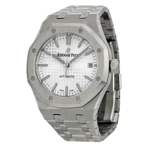 audemars piguet silver automatic|audemars piguet automatic price.